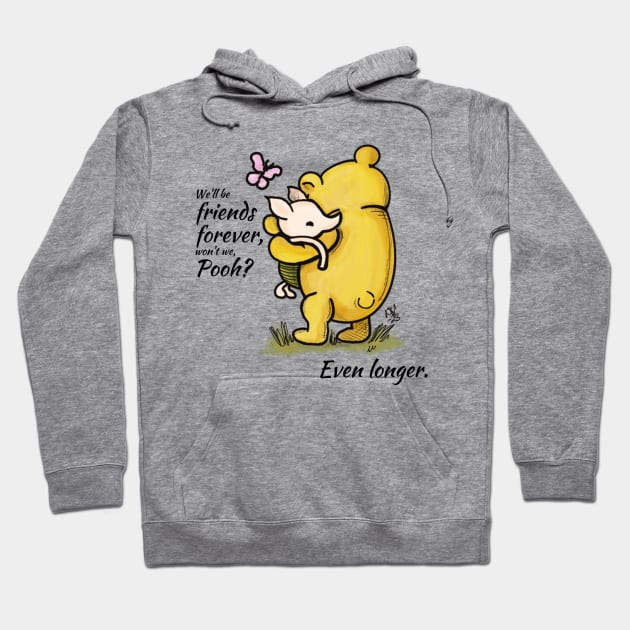 Friends Forever - Classic Winnie the Pooh and Piglet, too Hoodie by Alt World Studios